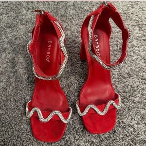 Red Heels with Silver Accents